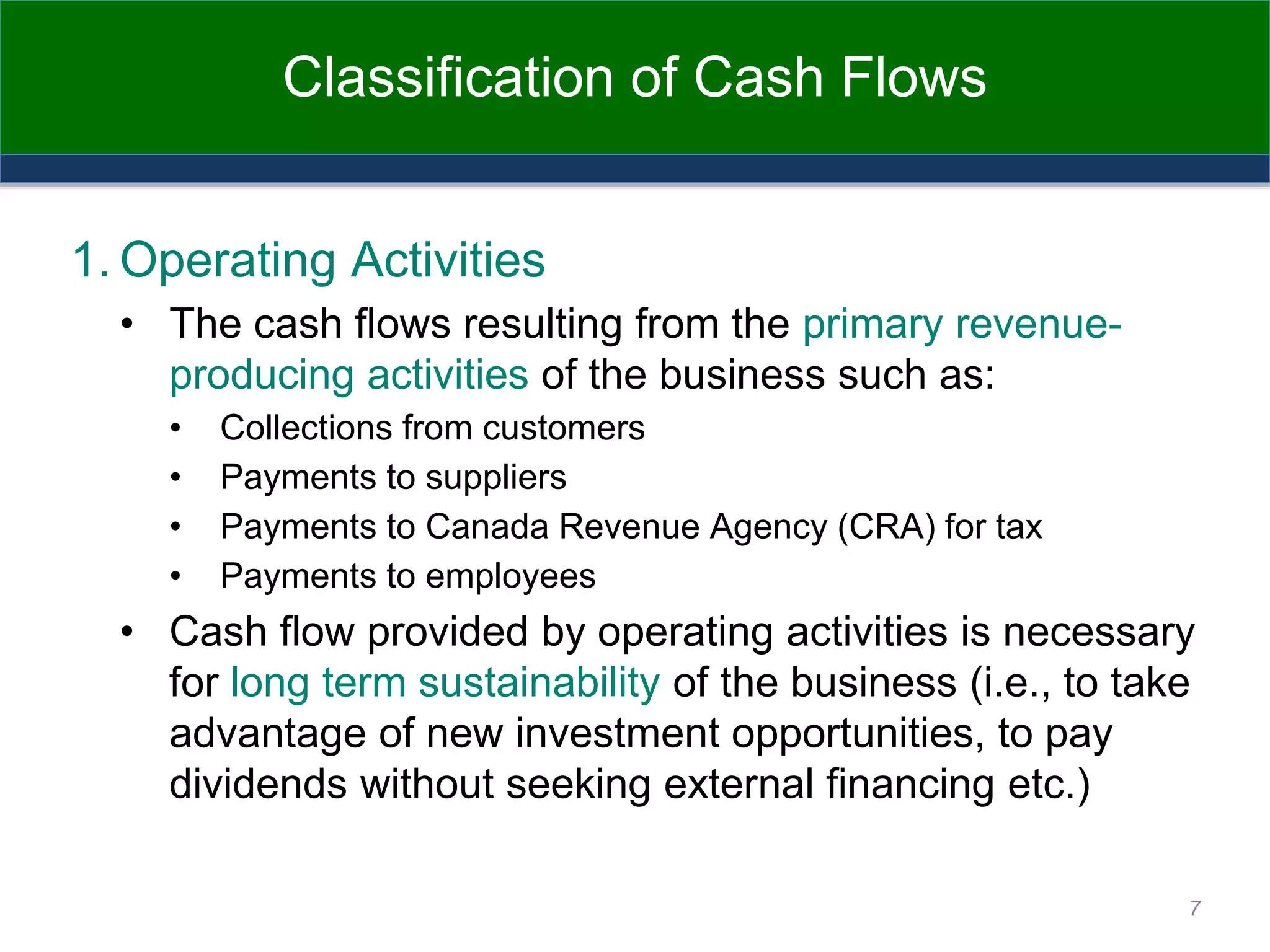 Cash Flow Classification Examples 3. STATEMENT OF CASH FLOWS.pptx
