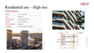 Residential use – High rise
Project Reference
©
Team
V
Architectuur
©
Arup
/
Team
V
Architectuur
Project HAUT - Amsterdam
Use Residential
Timber systems CLT walls and TCC slabs
Architect Team V Architectuur
Timber Contractor Brüninghoff
Arup Scope Full multidisciplinary engineering
 