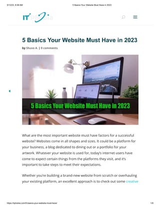 5 Basics Your Website Must Have in 2023
