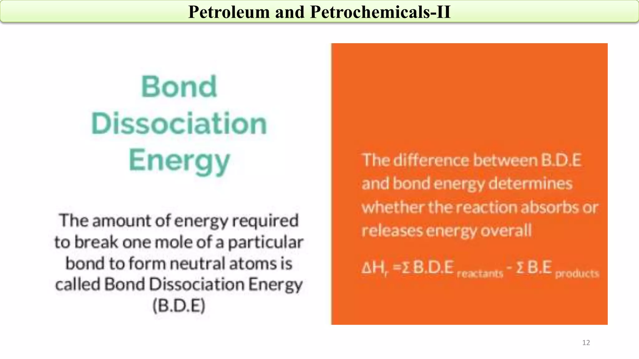 12
Petroleum and Petrochemicals-II