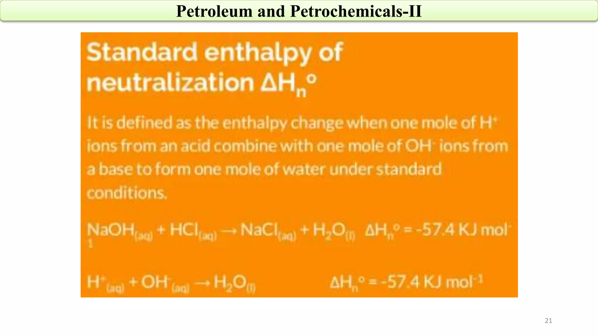 21
Petroleum and Petrochemicals-II