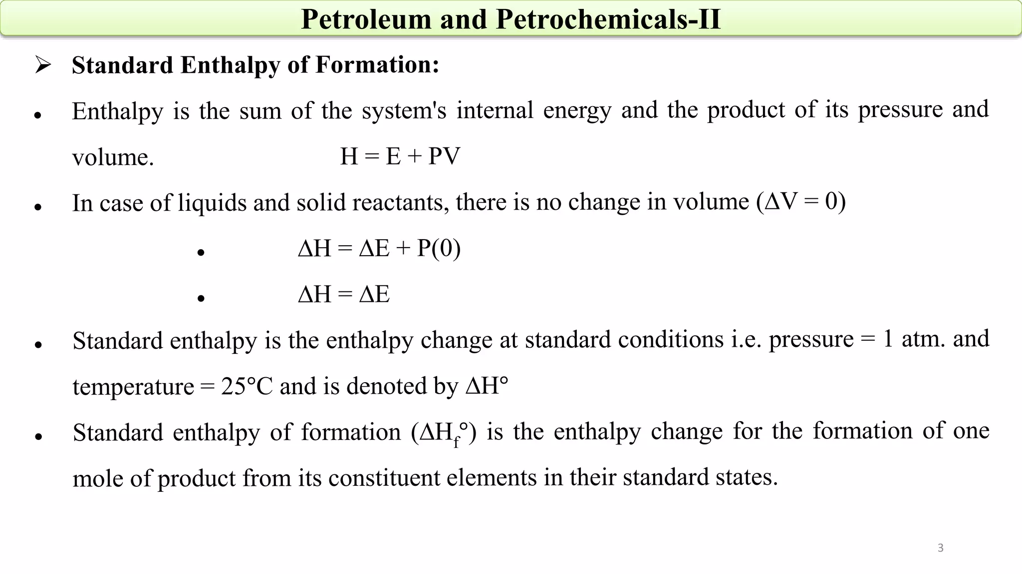 3
Petroleum and Petrochemicals-II