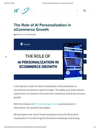 The Role of AI Personalization in eCommerce Growth