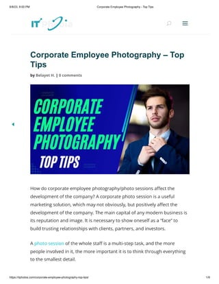 Corporate Employee Photography – Top Tips