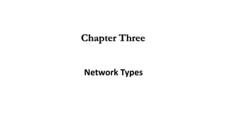 Network Types
Chapter Three
 
