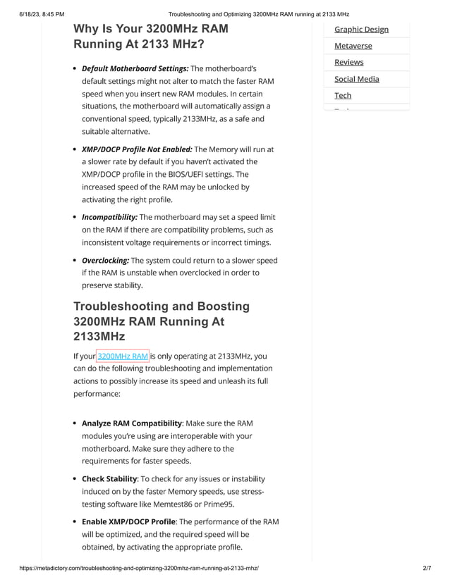 Troubleshooting And Optimizing 3200MHz RAM Running At 2133 MHz PDF troubleshooting-and-optimizing-3200mhz-ram-running-at-2133-mhz-pdf
