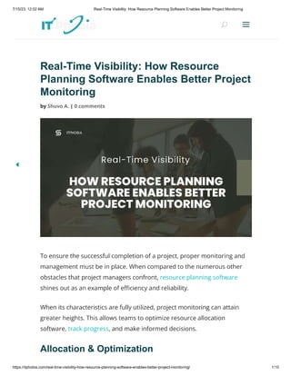 Real-Time Visibility: How Resource Planning Software Enables Better Project Monitoring