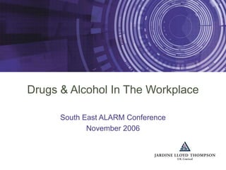 Drugs & Alcohol In The Workplace
South East ALARM Conference
November 2006
 