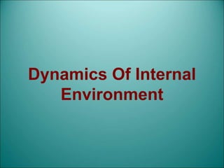 Dynamics Of Internal
Environment
 