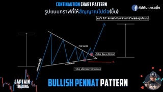CONTINAUTION
CONTINAUTION CHART PATTERN
CHART PATTERN
รูปแบบกราฟทีให้
รูปแบบกราฟทีให้สัญญาณไปต่อ
สัญญาณไปต่อ(ขึน)
(ขึน)
กัปตัน เทรดดิง
CAPTAIN
CAPTAIN
 