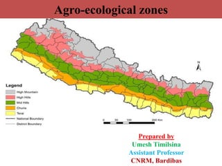 Agro-ecological zones
Prepared by
Umesh Timilsina
Assistant Professor
CNRM, Bardibas
 