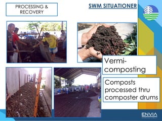 PROCESSING &
RECOVERY
Vermi-
composting
Composts
processed thru
composter drums
 