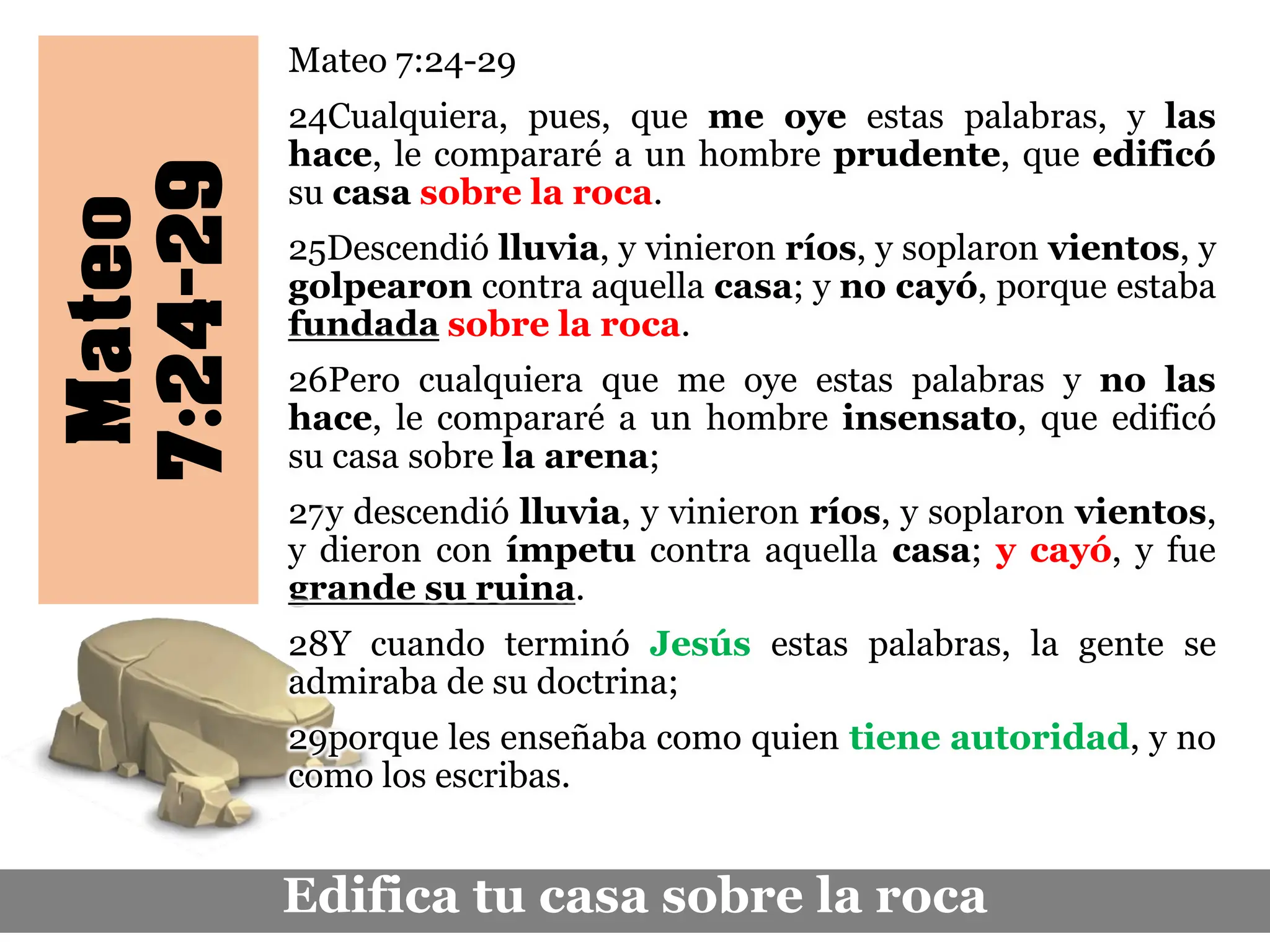 3. Edifica tu casa sobre la roca.pdf enseñanzas para todos | PDF