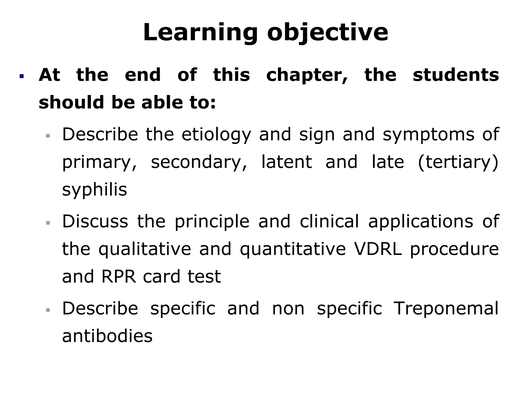 Syphilis Serology serological test for medical laboratory.ppt