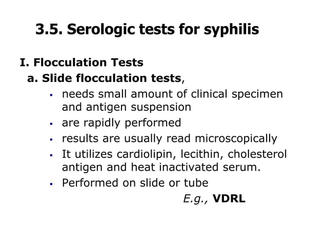 Syphilis Serology serological test for medical laboratory.ppt
