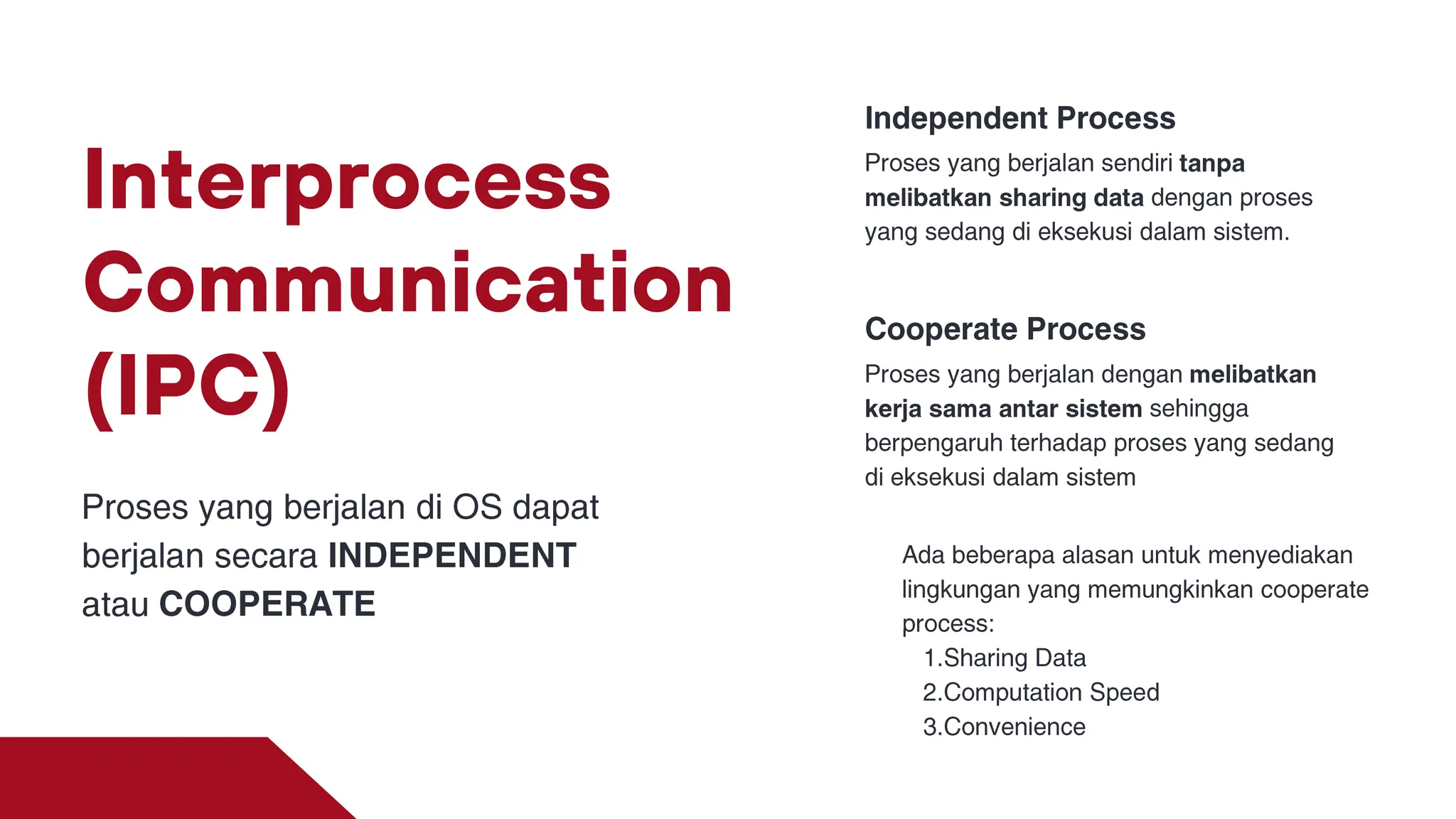 Interprocess
Communication
(IPC)
 