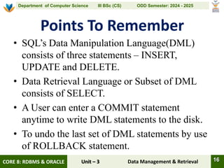 3.1- Data Management & Retrieval using data analytics techniques | PPT