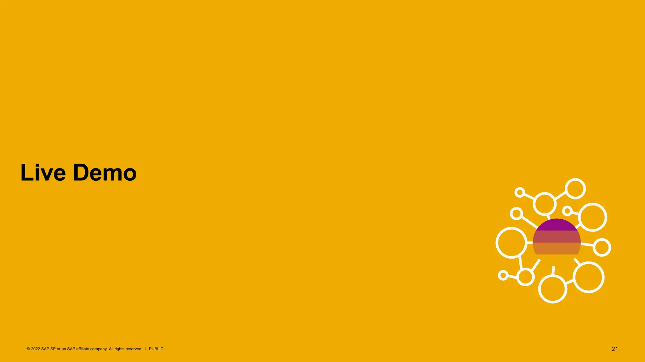 21
PUBLIC
© 2022 SAP SE or an SAP affiliate company. All rights reserved. ǀ
Live Demo
 