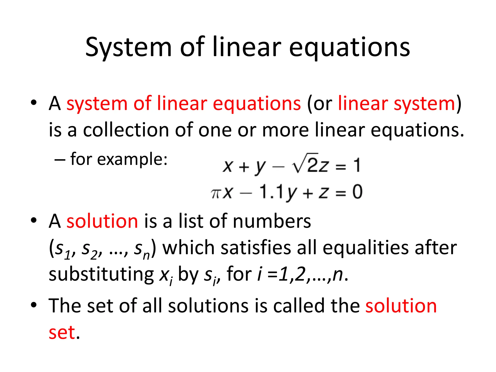 Solving Linear systems of Equations-Gauss elimination method | PPT