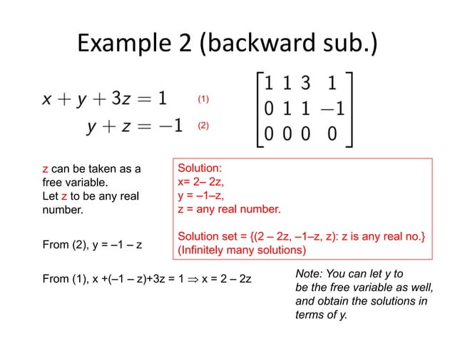 Solving Linear systems of Equations-Gauss elimination method | PPT