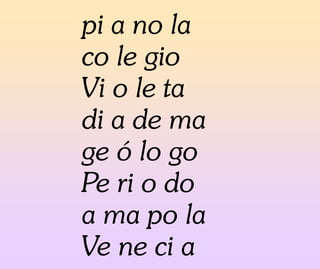 pi a no la
co le gio
Vi o le ta
di a de ma
ge ó lo go
Pe ri o do
a ma po la
Ve ne ci a
 