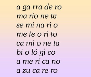 a ga rra de ro
ma rio ne ta
se mi na ri o
me te o ri to
ca mi o ne ta
bi o ló gi co
a me ri ca no
a zu ca re ro
 