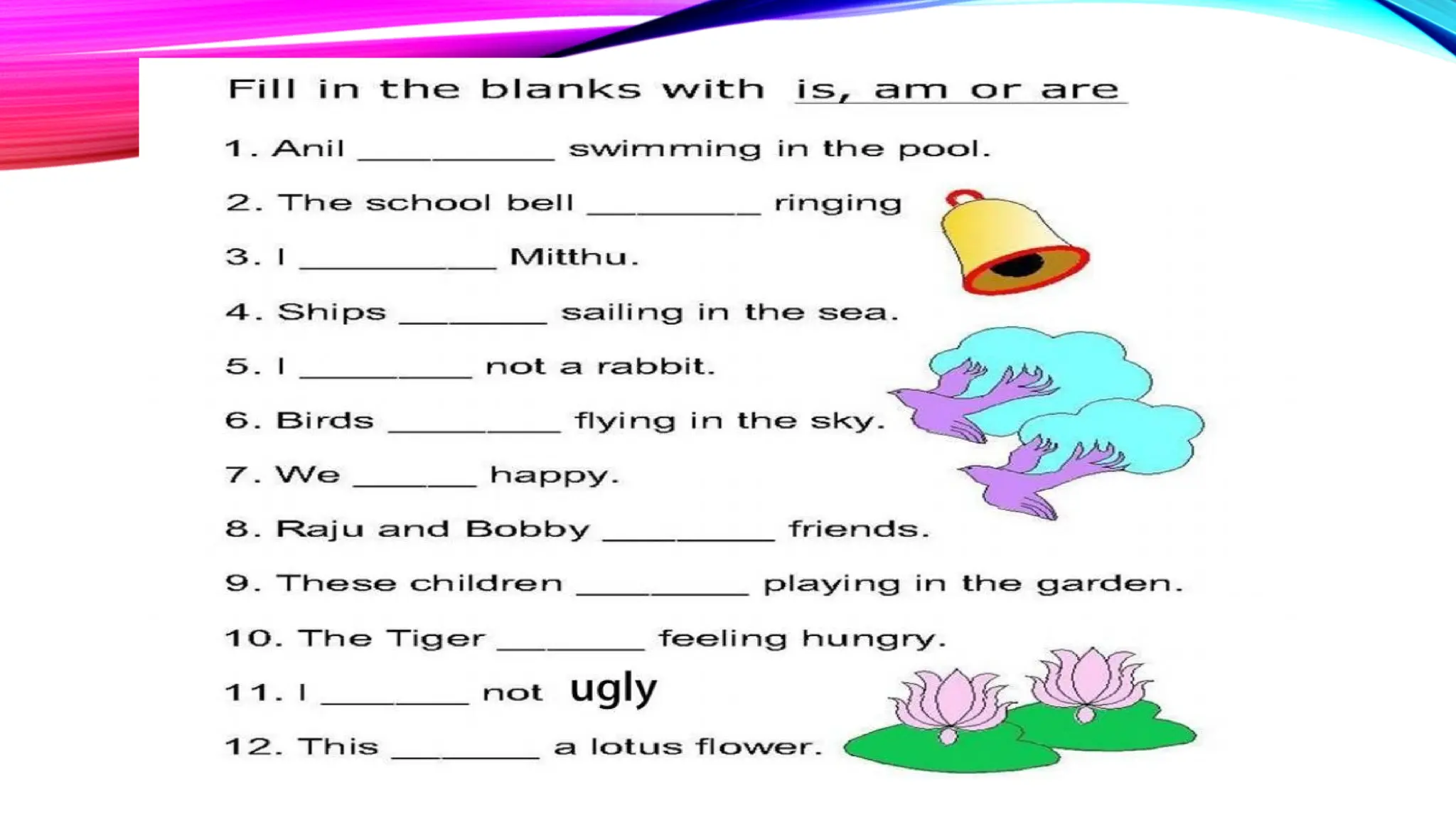 MATERI SIMPLE PRESENT TENSE (IS, AM, ARE)