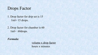 Drop Factor Formula Sample 3. Pharmacological Care in Pediatrics.pptx