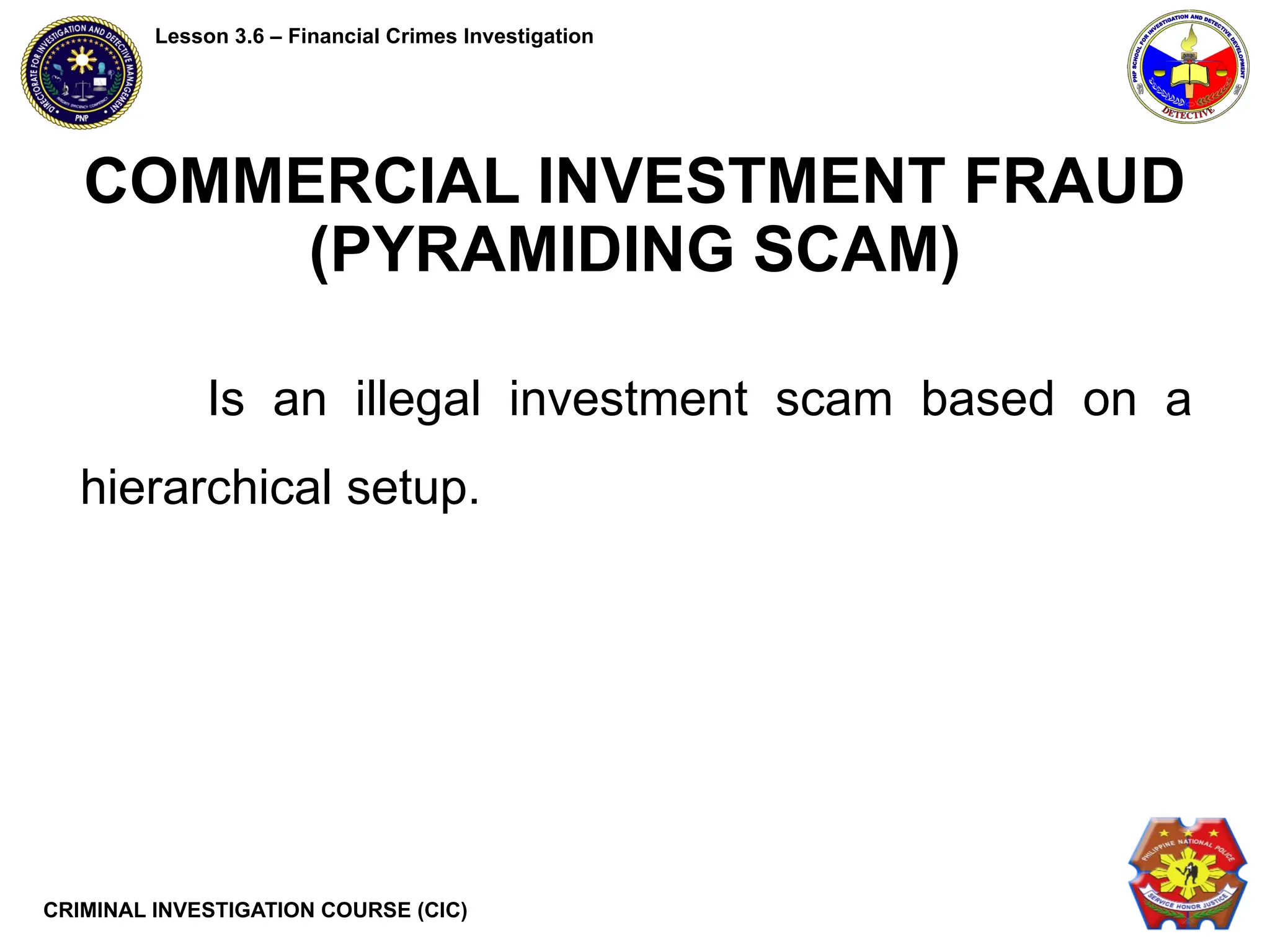 FINANCIALM CRIMES INVESTIGATION IN PHILS | PPTX