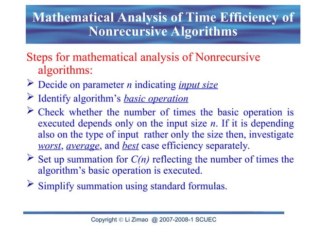 3. analysis of algorithms efficiency.ppt | Computing | Technology ...