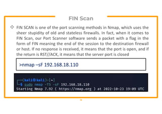 Network Scanning refers to the set of procedures adopted for ...