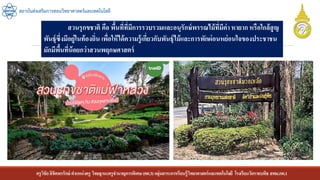 ครูวิชัยลิขิตพรรักษ์ ตาแหน่งครู วิทยฐานะครูชานาญการพิเศษ(คศ.3)กลุ่มสาระการเรียนรู้วิทยาศาสตร์และเทคโนโลยี โรงเรียนวัดราชบพิธ สพม.กท.1
สถาบันส่งเสริมการสอนวิทยาศาสตร์และเทคโนโลยี
สวนรุกขชาติ คือ พื้นที่ที่มีการรวบรวมและอนุรักษ์พรรณไม้ที่มีค่าหายาก หรือใกล้สูญ
พันธุ์ซึ่งมีอยู่ในท้องถิ่น เพื่อให้ได้ความรู้เกี่ยวกับพันธุ์ไม้และการพักผ่อนหย่อนใจของประชาชน
มักมีพื้นที่น้อยกว่าสวนพฤกษศาสตร์
 