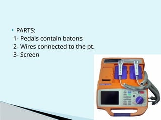  PARTS:
1- Pedals contain batons
2- Wires connected to the pt.
3- Screen
 