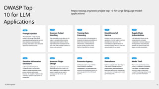 OWASP Top
10 for LLM
Applications
© 2024 Logicalis 12
https://owasp.org/www-project-top-10-for-large-language-model-
applications/
 