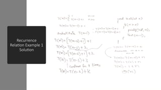 Recurrence
Relation Example 1
Solution
 