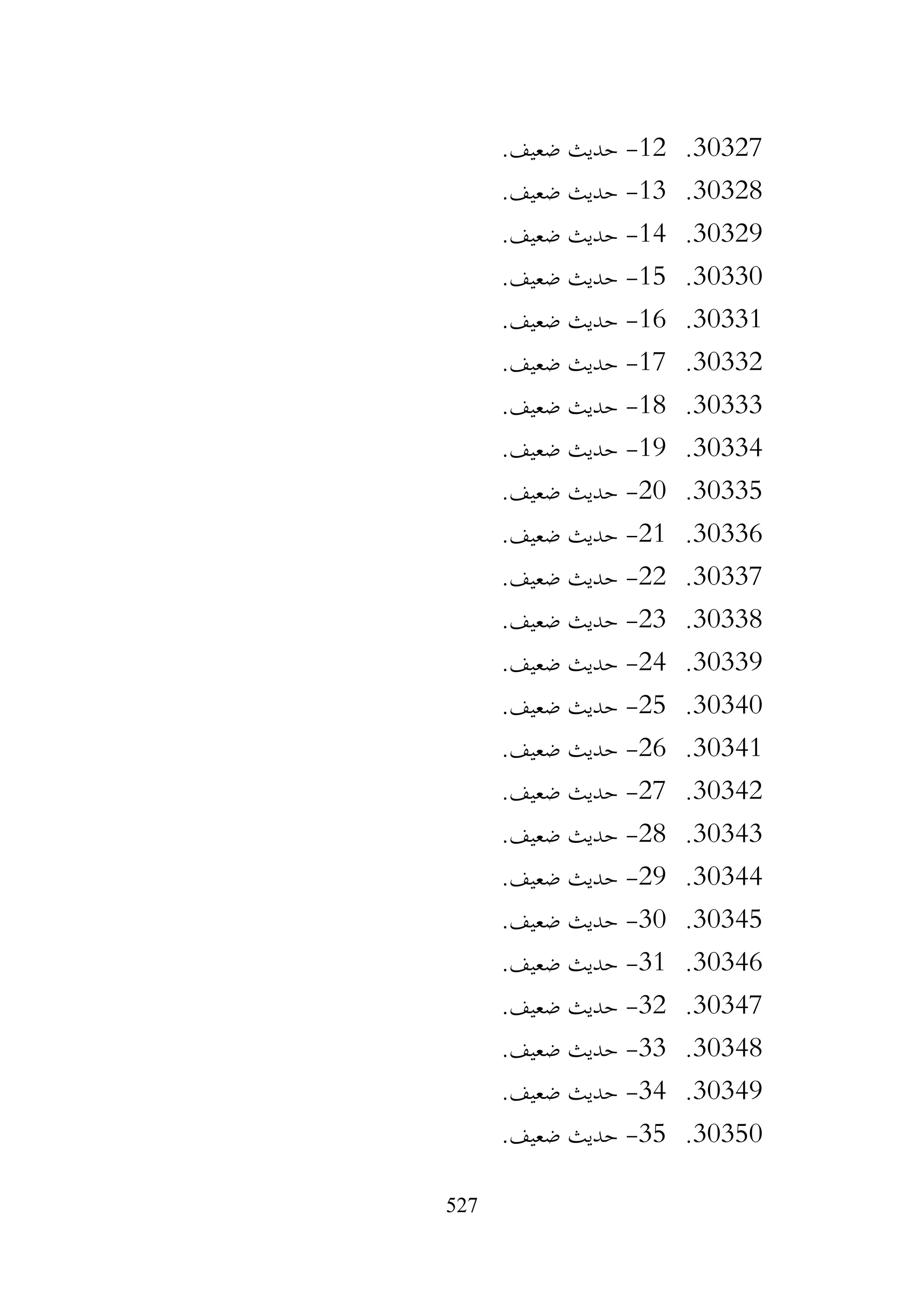 527
30327
.
12
-
.‫ضعيف‬ ‫حديث‬
30328
.
13
-
‫حديث‬
.‫ضعيف‬
30329
.
14
-
.‫ضعيف‬ ‫حديث‬
30330
.
15
-
.‫ضعيف‬ ‫حديث‬
30331
.
16
-
.‫ضعيف‬ ‫حديث‬
30332
.
17
-
.‫ضعيف‬ ‫حديث‬
30333
.
18
-
.‫ضعيف‬ ‫حديث‬
30334
.
19
-
.‫ضعيف‬ ‫حديث‬
30335
.
20
-
.‫ضعيف‬ ‫حديث‬
30336
.
21
-
.‫ضعيف‬ ‫حديث‬
30337
.
22
-
.‫ضعيف‬ ‫حديث‬
30338
.
23
-
.‫ضعيف‬ ‫حديث‬
30339
.
24
-
.‫ضعيف‬ ‫حديث‬
30340
.
25
-
.‫ضعيف‬ ‫حديث‬
30341
.
26
-
.‫ضعيف‬ ‫حديث‬
30342
.
27
-
.‫ضعيف‬ ‫حديث‬
30343
.
28
-
.‫ضعيف‬ ‫حديث‬
30344
.
29
-
.‫ضعيف‬ ‫حديث‬
30345
.
30
-
.‫ضعيف‬ ‫حديث‬
30346
.
31
-
.‫ضعيف‬ ‫حديث‬
30347
.
32
-
.‫ضعيف‬ ‫حديث‬
30348
.
33
-
.‫ضعيف‬ ‫حديث‬
30349
.
34
-
.‫ضعيف‬ ‫حديث‬
30350
.
35
-
.‫ضعيف‬ ‫حديث‬
 