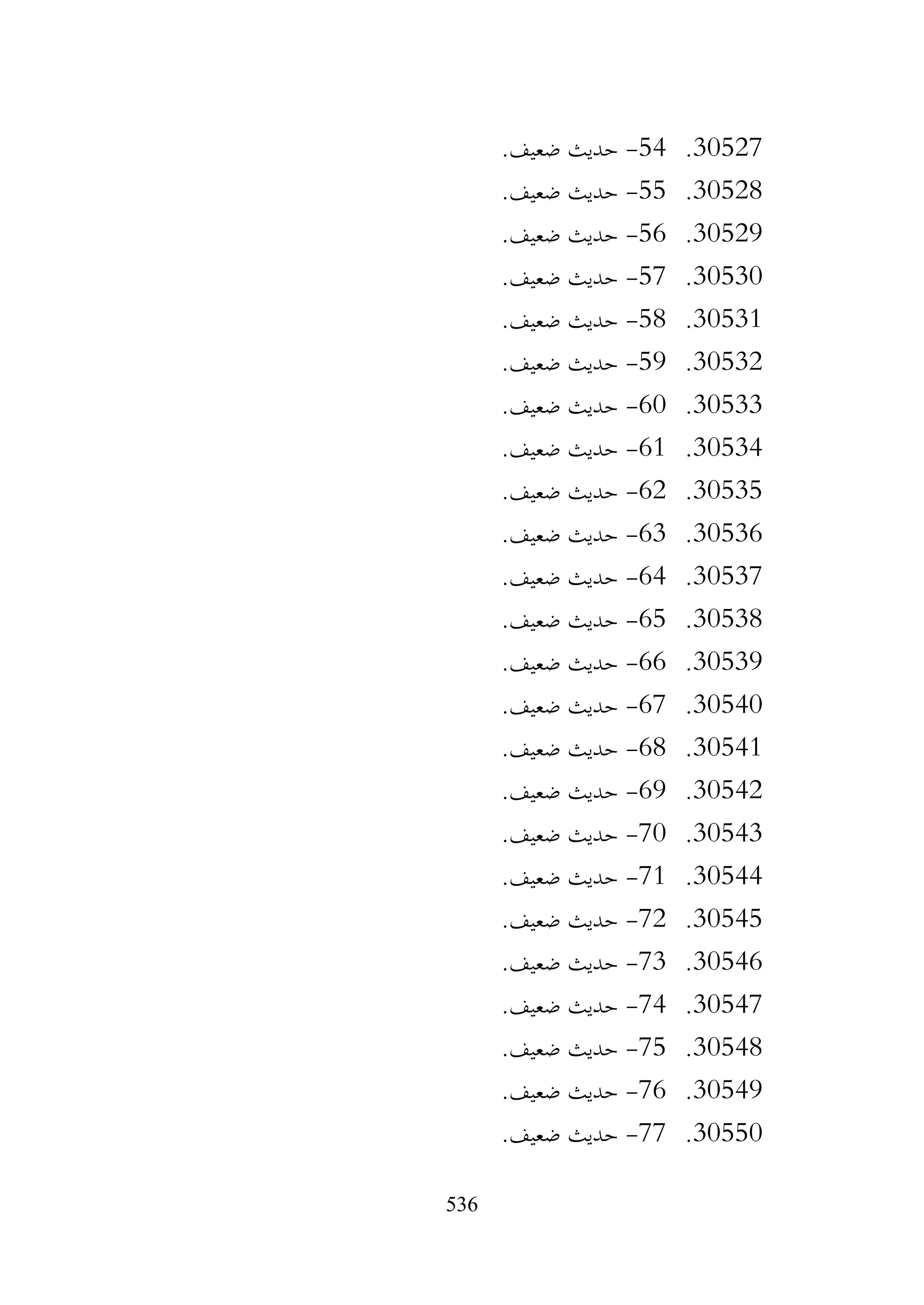 536
30527
.
54
-
.‫ضعيف‬ ‫حديث‬
30528
.
55
-
.‫ضعيف‬ ‫حديث‬
30529
.
56
-
.‫ضعيف‬ ‫حديث‬
30530
.
57
-
.‫ضعيف‬ ‫حديث‬
30531
.
58
-
.‫ضعيف‬ ‫حديث‬
30532
.
59
-
.‫ضعيف‬ ‫حديث‬
30533
.
60
-
.‫ضعيف‬ ‫حديث‬
30534
.
61
-
.‫ضعيف‬ ‫حديث‬
30535
.
62
-
.‫ضعيف‬ ‫حديث‬
30536
.
63
-
.‫ضعيف‬ ‫حديث‬
30537
.
64
-
.‫ضعيف‬ ‫حديث‬
30538
.
65
-
.‫ضعيف‬ ‫حديث‬
30539
.
66
-
.‫ضعيف‬ ‫حديث‬
30540
.
67
-
.‫ضعيف‬ ‫حديث‬
30541
.
68
-
.‫ضعيف‬ ‫حديث‬
30542
.
69
-
.‫ضعيف‬ ‫حديث‬
30543
.
70
-
.‫ضعيف‬ ‫حديث‬
30544
.
71
-
.‫ضعيف‬ ‫حديث‬
30545
.
72
-
.‫ضعيف‬ ‫حديث‬
30546
.
73
-
.‫ضعيف‬ ‫حديث‬
30547
.
74
-
.‫ضعيف‬ ‫حديث‬
30548
.
75
-
.‫ضعيف‬ ‫حديث‬
30549
.
76
-
.‫ضعيف‬ ‫حديث‬
30550
.
77
-
.‫ضعيف‬ ‫حديث‬
 