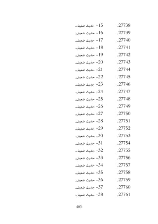 403
27738
.
15
-
.‫ضعيف‬ ‫حديث‬
27739
.
16
-
.‫ضعيف‬ ‫حديث‬
27740
.
17
-
.‫ضعيف‬ ‫حديث‬
27741
.
18
-
.‫ضعيف‬ ‫حديث‬
27742
.
19
-
.‫ضعيف‬ ‫حديث‬
27743
.
20
-
.‫ضعيف‬ ‫حديث‬
27744
.
21
-
.‫ضعيف‬ ‫حديث‬
27745
.
22
-
.‫ضعيف‬ ‫حديث‬
27746
.
23
-
.‫ضعيف‬ ‫حديث‬
27747
.
24
-
.‫ضعيف‬ ‫حديث‬
27748
.
25
-
.‫ضعيف‬ ‫حديث‬
27749
.
26
-
.‫ضعيف‬ ‫حديث‬
27750
.
27
-
.‫ضعيف‬ ‫حديث‬
27751
.
28
-
.‫ضعيف‬ ‫حديث‬
27752
.
29
-
.‫ضعيف‬ ‫حديث‬
27753
.
30
-
.‫ضعيف‬ ‫حديث‬
27754
.
31
-
.‫ضعيف‬ ‫حديث‬
27755
.
32
-
.‫ضعيف‬ ‫حديث‬
27756
.
33
-
.‫ضعيف‬ ‫حديث‬
27757
.
34
-
.‫ضعيف‬ ‫حديث‬
27758
.
35
-
.‫ضعيف‬ ‫حديث‬
27759
.
36
-
.‫ضعيف‬ ‫حديث‬
27760
.
37
-
.‫ضعيف‬ ‫حديث‬
27761
.
38
-
.‫ضعيف‬ ‫حديث‬
 