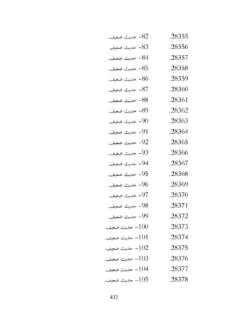 432
28355
.
82
-
.‫ضعيف‬ ‫حديث‬
28356
.
83
-
‫ضعيف‬ ‫حديث‬
28357
.
84
-
.‫ضعيف‬ ‫حديث‬
28358
.
85
-
.‫ضعيف‬ ‫حديث‬
28359
.
86
-
.‫ضعيف‬ ‫حديث‬
28360
.
87
-
.‫ضعيف‬ ‫حديث‬
28361
.
88
-
.‫ضعيف‬ ‫حديث‬
28362
.
89
-
.‫ضعيف‬ ‫حديث‬
28363
.
90
-
.‫ضعيف‬ ‫حديث‬
28364
.
91
-
.‫ضعيف‬ ‫حديث‬
28365
.
92
-
.‫ضعيف‬ ‫حديث‬
28366
.
93
-
.‫ضعيف‬ ‫حديث‬
28367
.
94
-
.‫ضعيف‬ ‫حديث‬
28368
.
95
-
.‫ضعيف‬ ‫حديث‬
28369
.
96
-
.‫ضعيف‬ ‫حديث‬
28370
.
97
-
.‫ضعيف‬ ‫حديث‬
28371
.
98
-
.‫ضعيف‬ ‫حديث‬
28372
.
99
-
.‫ضعيف‬ ‫حديث‬
28373
.
100
-
.‫ضعيف‬ ‫حديث‬
28374
.
101
-
.‫ضعيف‬ ‫حديث‬
28375
.
102
-
.‫ضعيف‬ ‫حديث‬
28376
.
103
-
.‫ضعيف‬ ‫حديث‬
28377
.
104
-
.‫ضعيف‬ ‫حديث‬
28378
.
105
-
.‫ضعيف‬ ‫حديث‬
 