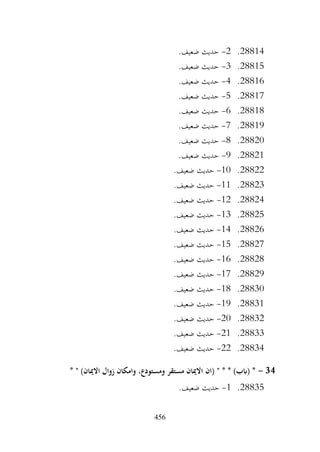 456
28814
.
2
-
.‫ضعيف‬ ‫حديث‬
28815
.
3
-
.‫ضعيف‬ ‫حديث‬
28816
.
4
-
.‫ضعيف‬ ‫حديث‬
28817
.
5
-
.‫ضعيف‬ ‫حديث‬
28818
.
6
-
.‫ضعيف‬ ‫حديث‬
28819
.
7
-
.‫ضعيف‬ ‫حديث‬
28820
.
8
-
‫حديث‬
.‫ضعيف‬
28821
.
9
-
.‫ضعيف‬ ‫حديث‬
28822
.
10
-
.‫ضعيف‬ ‫حديث‬
28823
.
11
-
.‫ضعيف‬ ‫حديث‬
28824
.
12
-
.‫ضعيف‬ ‫حديث‬
28825
.
13
-
.‫ضعيف‬ ‫حديث‬
28826
.
14
-
.‫ضعيف‬ ‫حديث‬
28827
.
15
-
.‫ضعيف‬ ‫حديث‬
28828
.
16
-
.‫ضعيف‬ ‫حديث‬
28829
.
17
-
.‫ضعيف‬ ‫حديث‬
28830
.
18
-
.‫ضعيف‬ ‫حديث‬
28831
.
19
-
.‫ضعيف‬ ‫حديث‬
28832
.
20
-
.‫ضعيف‬ ‫حديث‬
28833
.
21
-
.‫ضعيف‬ ‫حديث‬
28834
.
22
-
.‫ضعيف‬ ‫حديث‬
34
-
‫(ان‬ " * * )‫(ابب‬ *
* " )‫االميان‬ ‫زوال‬ ‫وامكان‬ ،‫ومستودع‬ ‫مستقر‬ ‫االميان‬
28835
.
1
-
.‫ضعيف‬ ‫حديث‬
 