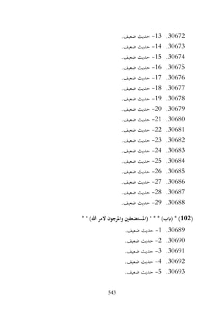 543
30672
.
13
-
.‫ضعيف‬ ‫حديث‬
30673
.
14
-
.‫ضعيف‬ ‫حديث‬
30674
.
15
-
.‫ضعيف‬ ‫حديث‬
30675
.
16
-
.‫ضعيف‬ ‫حديث‬
30676
.
17
-
.‫ضعيف‬ ‫حديث‬
30677
.
18
-
.‫ضعيف‬ ‫حديث‬
30678
.
19
-
.‫ضعيف‬ ‫حديث‬
30679
.
20
-
.‫ضعيف‬ ‫حديث‬
30680
.
21
-
.‫ضعيف‬ ‫حديث‬
30681
.
22
-
.‫ضعيف‬ ‫حديث‬
30682
.
23
-
.‫ضعيف‬ ‫حديث‬
30683
.
24
-
.‫ضعيف‬ ‫حديث‬
30684
.
25
-
.‫ضعيف‬ ‫حديث‬
30685
.
26
-
.‫ضعيف‬ ‫حديث‬
30686
.
27
-
.‫ضعيف‬ ‫حديث‬
30687
.
28
-
.‫ضعيف‬ ‫حديث‬
30688
.
29
-
.‫ضعيف‬ ‫حديث‬
(
102
* " )‫هللا‬ ‫المر‬ ‫واملرجون‬ ‫(املستضعفني‬ " * * )‫(ابب‬ * )
30689
.
1
-
.‫ضعيف‬ ‫حديث‬
30690
.
2
-
.‫ضعيف‬ ‫حديث‬
30691
.
3
-
.‫ضعيف‬ ‫حديث‬
30692
.
4
-
.‫ضعيف‬ ‫حديث‬
30693
.
5
-
‫حديث‬
.‫ضعيف‬
 