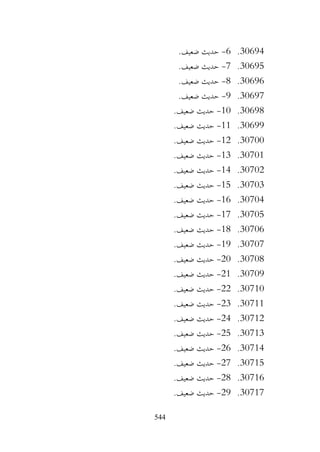 544
30694
.
6
-
.‫ضعيف‬ ‫حديث‬
30695
.
7
-
.‫ضعيف‬ ‫حديث‬
30696
.
8
-
.‫ضعيف‬ ‫حديث‬
30697
.
9
-
.‫ضعيف‬ ‫حديث‬
30698
.
10
-
.‫ضعيف‬ ‫حديث‬
30699
.
11
-
.‫ضعيف‬ ‫حديث‬
30700
.
12
-
.‫ضعيف‬ ‫حديث‬
30701
.
13
-
.‫ضعيف‬ ‫حديث‬
30702
.
14
-
.‫ضعيف‬ ‫حديث‬
30703
.
15
-
.‫ضعيف‬ ‫حديث‬
30704
.
16
-
.‫ضعيف‬ ‫حديث‬
30705
.
17
-
.‫ضعيف‬ ‫حديث‬
30706
.
18
-
.‫ضعيف‬ ‫حديث‬
30707
.
19
-
.‫ضعيف‬ ‫حديث‬
30708
.
20
-
.‫ضعيف‬ ‫حديث‬
30709
.
21
-
‫حديث‬
.‫ضعيف‬
30710
.
22
-
.‫ضعيف‬ ‫حديث‬
30711
.
23
-
.‫ضعيف‬ ‫حديث‬
30712
.
24
-
.‫ضعيف‬ ‫حديث‬
30713
.
25
-
.‫ضعيف‬ ‫حديث‬
30714
.
26
-
.‫ضعيف‬ ‫حديث‬
30715
.
27
-
.‫ضعيف‬ ‫حديث‬
30716
.
28
-
.‫ضعيف‬ ‫حديث‬
30717
.
29
-
.‫ضعيف‬ ‫حديث‬
 