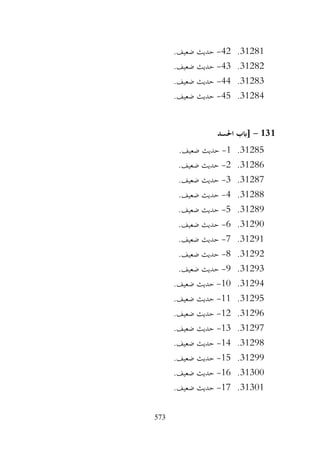 573
31281
.
42
-
.‫ضعيف‬ ‫حديث‬
31282
.
43
-
.‫ضعيف‬ ‫حديث‬
31283
.
44
-
.‫ضعيف‬ ‫حديث‬
31284
.
45
-
.‫ضعيف‬ ‫حديث‬
131
-
‫احلسد‬ ‫[ابب‬
31285
.
1
-
.‫ضعيف‬ ‫حديث‬
31286
.
2
-
.‫ضعيف‬ ‫حديث‬
31287
.
3
-
.‫ضعيف‬ ‫حديث‬
31288
.
4
-
.‫ضعيف‬ ‫حديث‬
31289
.
5
-
.‫ضعيف‬ ‫حديث‬
31290
.
6
-
.‫ضعيف‬ ‫حديث‬
31291
.
7
-
.‫ضعيف‬ ‫حديث‬
31292
.
8
-
.‫ضعيف‬ ‫حديث‬
31293
.
9
-
.‫ضعيف‬ ‫حديث‬
31294
.
10
-
.‫ضعيف‬ ‫حديث‬
31295
.
11
-
.‫ضعيف‬ ‫حديث‬
31296
.
12
-
.‫ضعيف‬ ‫حديث‬
31297
.
13
-
.‫ضعيف‬ ‫حديث‬
31298
.
14
-
.‫ضعيف‬ ‫حديث‬
31299
.
15
-
.‫ضعيف‬ ‫حديث‬
31300
.
16
-
.‫ضعيف‬ ‫حديث‬
31301
.
17
-
.‫ضعيف‬ ‫حديث‬
 