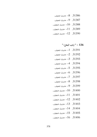 578
31386
.
8
-
.‫ضعيف‬ ‫حديث‬
31387
.
9
-
.‫ضعيف‬ ‫حديث‬
31388
.
10
-
.‫ضعيف‬ ‫حديث‬
31389
.
11
-
.‫ضعيف‬ ‫حديث‬
31390
.
12
-
.‫ضعيف‬ ‫حديث‬
136
-
* )‫البخل‬ ‫(ابب‬ *
31391
.
1
-
.‫ضعيف‬ ‫حديث‬
31392
.
2
-
.‫ضعيف‬ ‫حديث‬
31393
.
3
-
.‫ضعيف‬ ‫حديث‬
31394
.
4
-
.‫ضعيف‬ ‫حديث‬
31395
.
5
-
.‫ضعيف‬ ‫حديث‬
31396
.
6
-
.‫ضعيف‬ ‫حديث‬
31397
.
7
-
.‫ضعيف‬ ‫حديث‬
31398
.
8
-
.‫ضعيف‬ ‫حديث‬
31399
.
9
-
.‫ضعيف‬ ‫حديث‬
31400
.
10
-
.‫ضعيف‬ ‫حديث‬
31401
.
11
-
.‫ضعيف‬ ‫حديث‬
31402
.
12
-
.‫ضعيف‬ ‫حديث‬
31403
.
13
-
.‫ضعيف‬ ‫حديث‬
31404
.
14
-
.‫ضعيف‬ ‫حديث‬
31405
.
15
-
.‫ضعيف‬ ‫حديث‬
31406
.
16
-
.‫ضعيف‬ ‫حديث‬
 