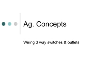 Ag. Concepts Wiring 3 way switches & outlets 