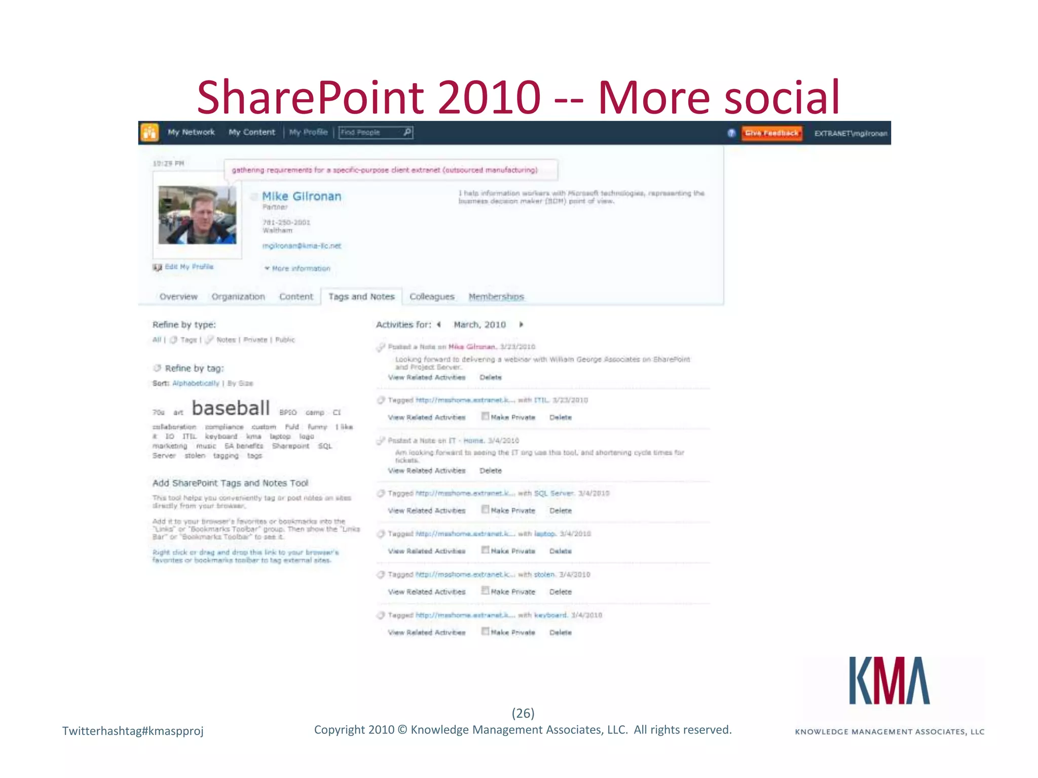 SharePoint 2010 -- More social
