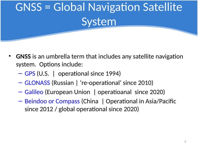 Advanced Global Navigation Satellite Systems (GNSS) | PPT