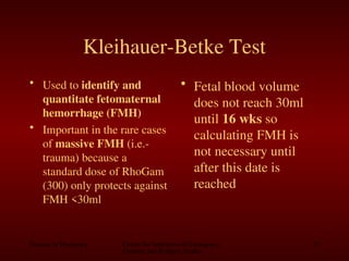 Fmh Test Rhogam 3.14 Trauma in Pregnancy .ppt- 1hr Lecture | PPT