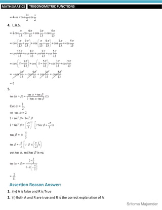 CBSE - Grade 11 - Mathematics - Ch 3 - Trigonometric Functions - Notes ...