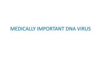 MEDICALLY IMPORTANT DNA VIRUS
 